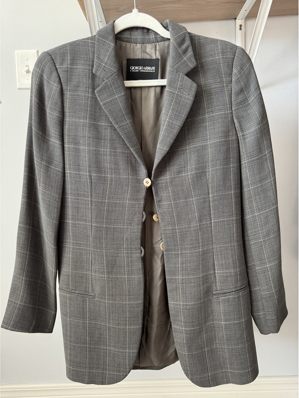 Giorgio Armani Blazer Gray Checkered